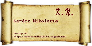 Kerécz Nikoletta névjegykártya